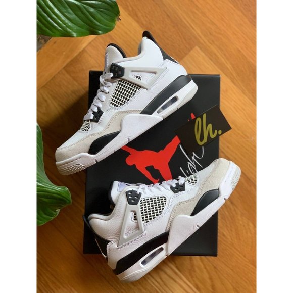 Size 4y Air Jordan Retro 4 "Military Black" 408452-111 - Picture 5 of 5